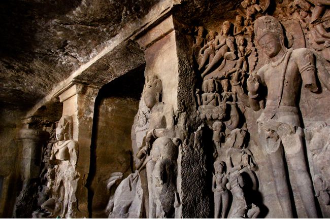 Statues In Elephanta Caves, Mumbai